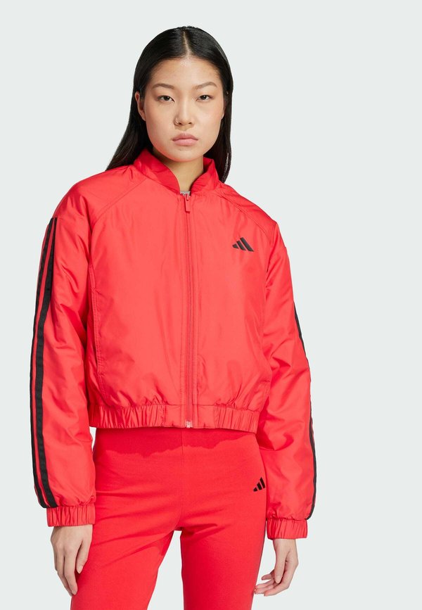 ESSENTIALS 3-STRIPES INSULATED CROP BOMBER - Training jacket - pure ruby