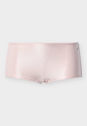 Απαλά ροζ, αδιάκοπα σχεδιασμένα εσώρουχα boyshort με διακριτικό ραφές και μικρό λογότυπο στη δεξιά μέση.