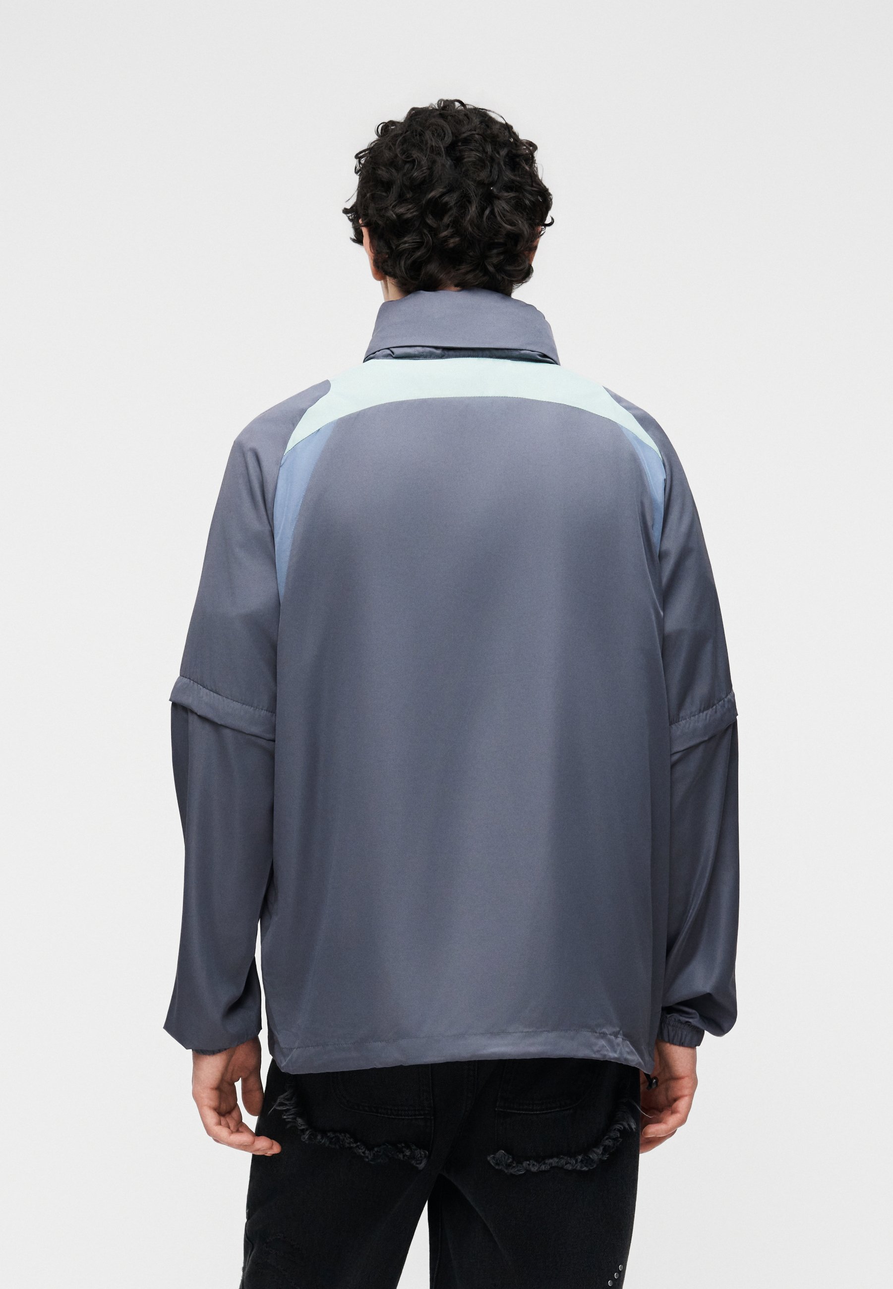 Umbro ZIP OFF SLEEVE WIND JACKET - Windbreaker - grisaille/ocean