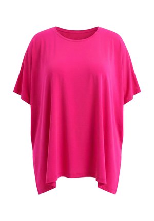 Ulla Popken, POINTED HEM OVERSIZED TEE - T-shirt basic - pink
