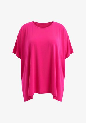 Ulla Popken, POINTED HEM OVERSIZED TEE - T-shirt basic - pink