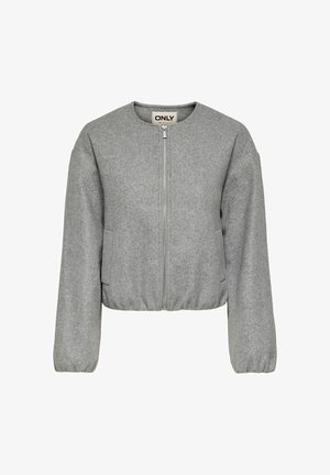 Hall triiksärk, millel on pikkade varrukatega lukuga sulgust, elastsed mansetid ja alumine äär, ning ümmargune kaelus, millel on sildil "ONLY" kaela sees.