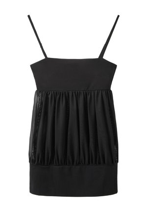 Stradivarius, FITTED MESH BALLOON TOP - Débardeur - black