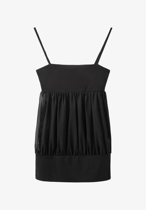 Stradivarius, FITTED MESH BALLOON TOP - Débardeur - black