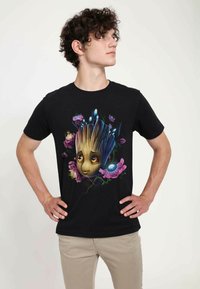 Henry Tiger GOTG CLASSIC GROOT FLOWERS UNISEX - T-shirt z nadrukiem