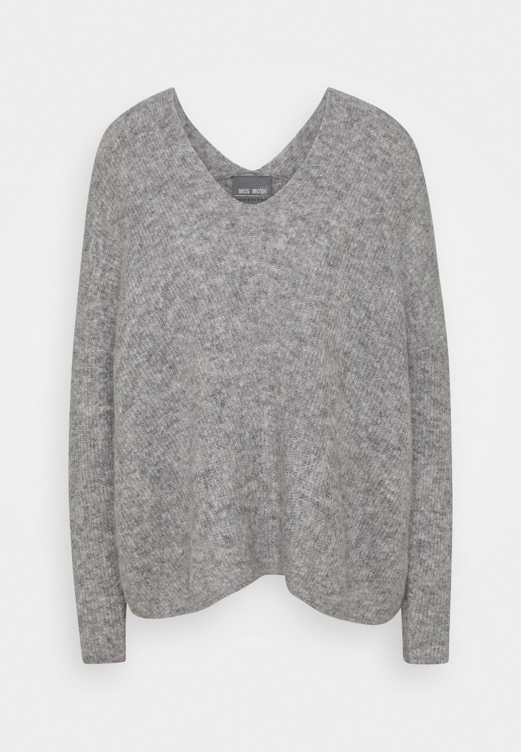 Mos Mosh THORA V NECK - Strikpullover /Striktrøjer - grey melange Mos Mosh THORA V NECK - Strikpullover /Striktrøjer - grey melange