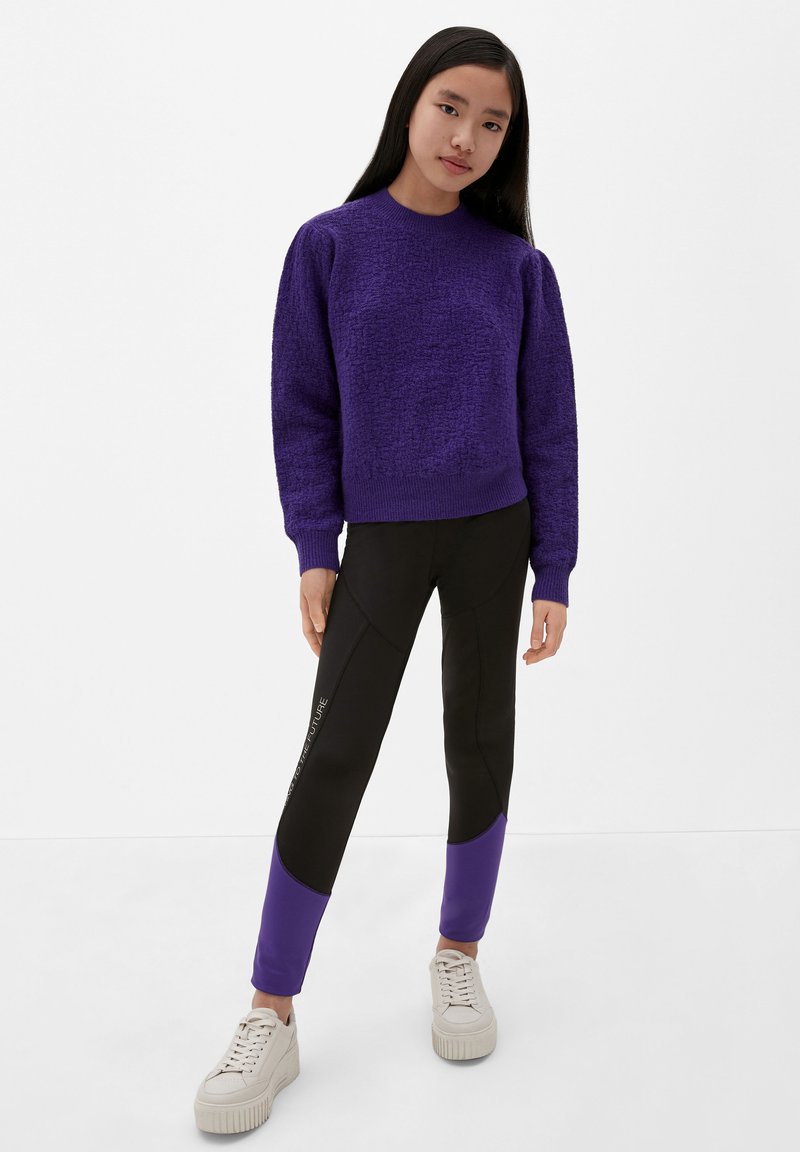 s.Oliver SLIM MIT SCHRIFTPRINT - Leggings - Hosen - schwarz