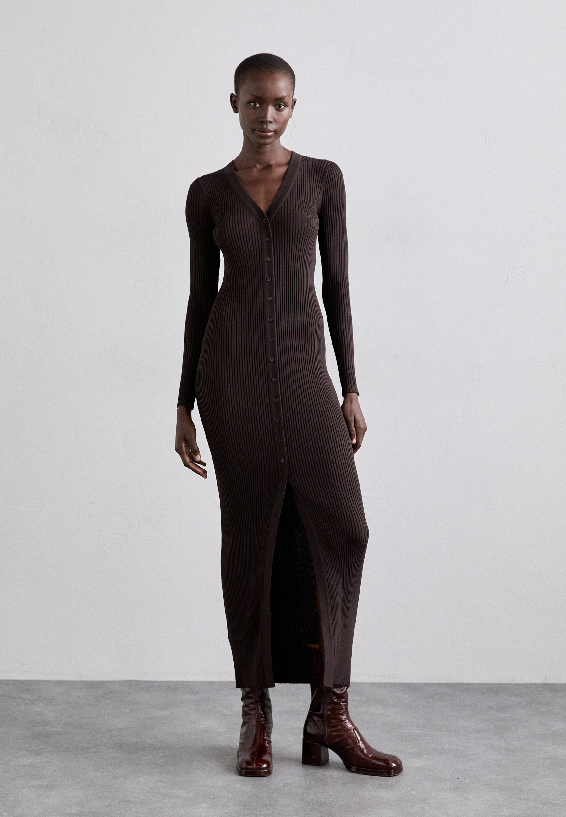 STAUD MAXI SHOKO - Jumper dress - dark brown/khaki - Zalando.ie STAUD MAXI SHOKO - Jumper dress - dark brown/khaki - Zalando.ie