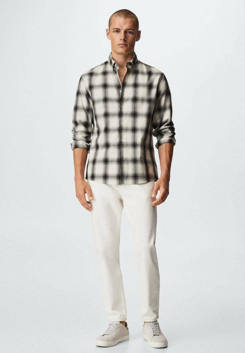 Mango PIGNA - Overhemd - šedobílá/crème - Zalando.nl