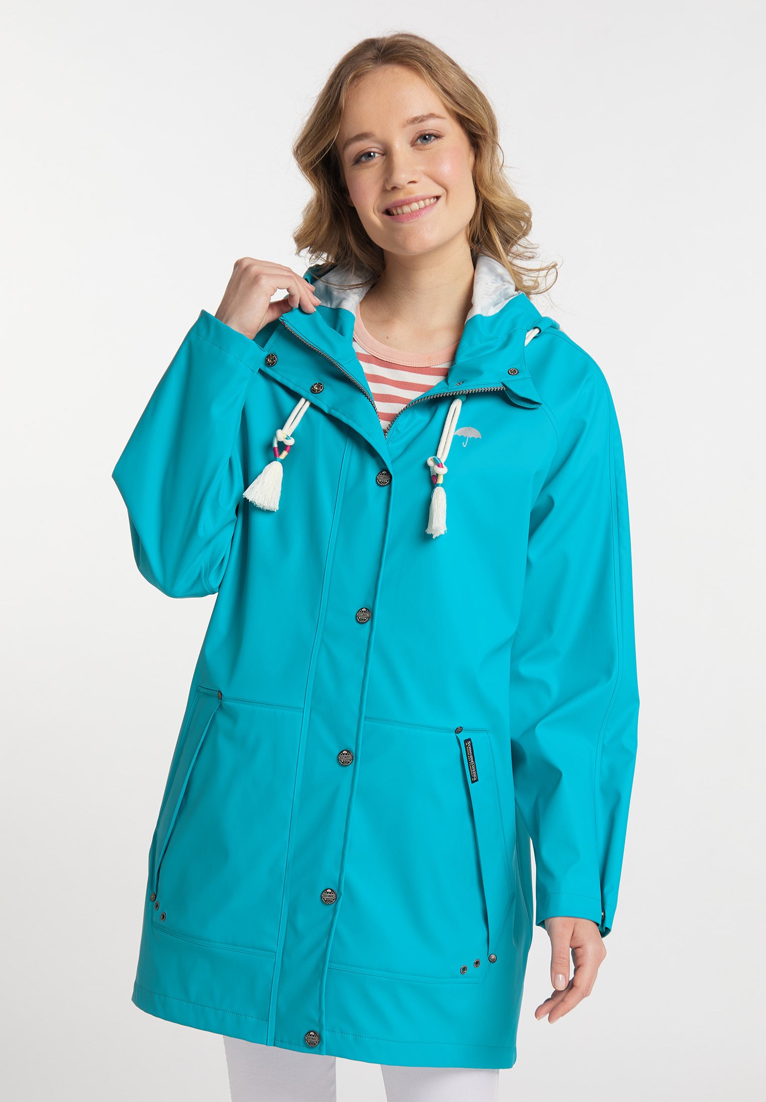 turquoise winter coat