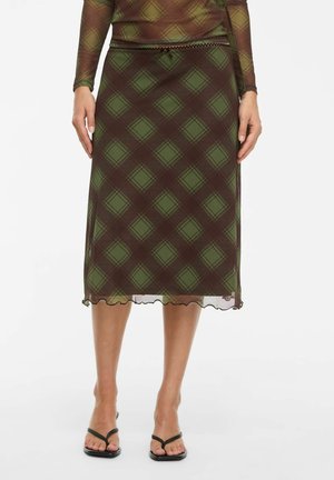 Noisy May, MIDI SKIRT NMJUDITH MESH - Jupe trapèze - avocado