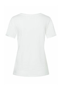 White short-sleeve T-shirt made of soft cotton. Features a round neckline and a relaxed fit, with a smooth texture and no patterns.