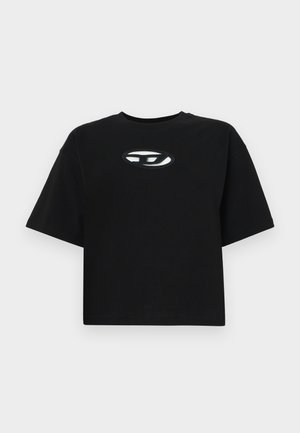 Diesel CROP - Print T-shirt - black