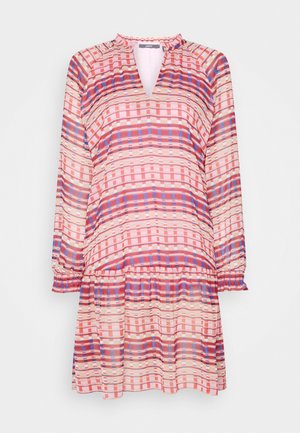 Esprit Collection RUFFLED NECKLINE BAUHAUS PRINT - Päevakleit - pink fuchsia