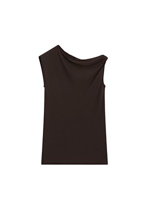 Massimo Dutti ASYMMETRIC  - Débardeur - mottled brown