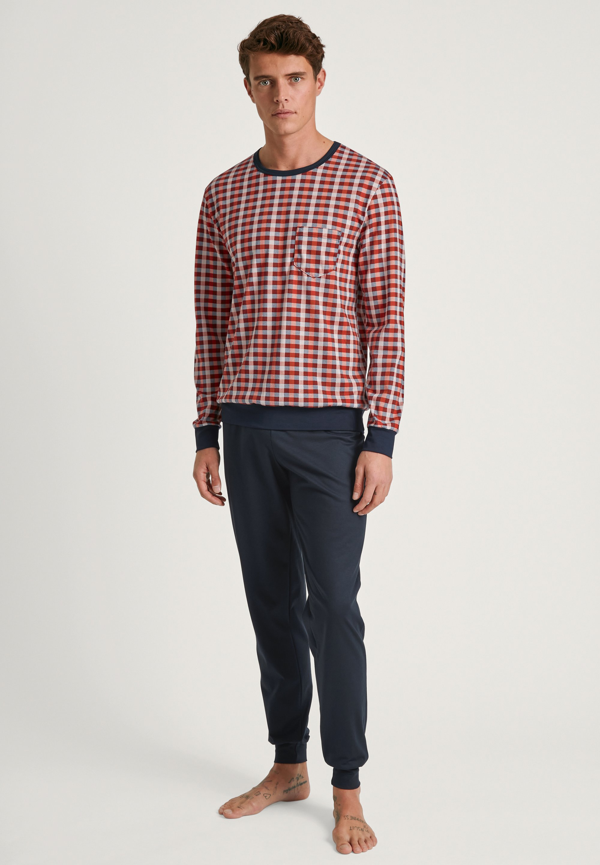 CALIDA Ensemble Pyjama Homme 100% Lyocell - Confort Doux Et Respirant