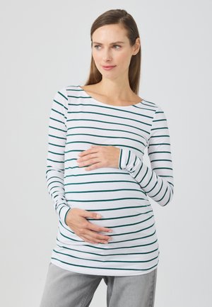 2 PACK  - Pitkähihainen paita - white/dark green