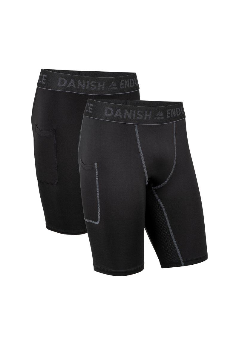 Danish Endurance COMPRESSION 2 PACK - Tights - black/black grey