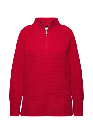 Ulla Popken TROYER COLLAR LONG SLEEVE - Trui - cherry red