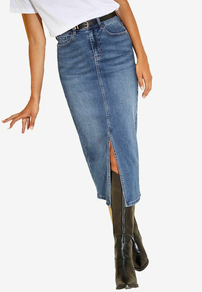 Friends Like These SPLIT FRONT MIDI  - Uska suknja - blue