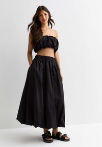 New Look BUBBLE-HEM  - Falda larga - black