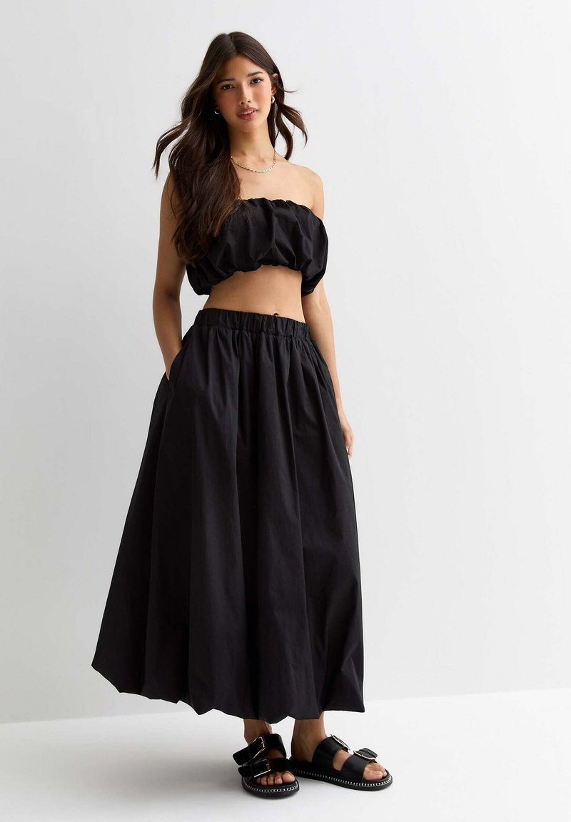 New Look BUBBLE-HEM  - Falda larga - black