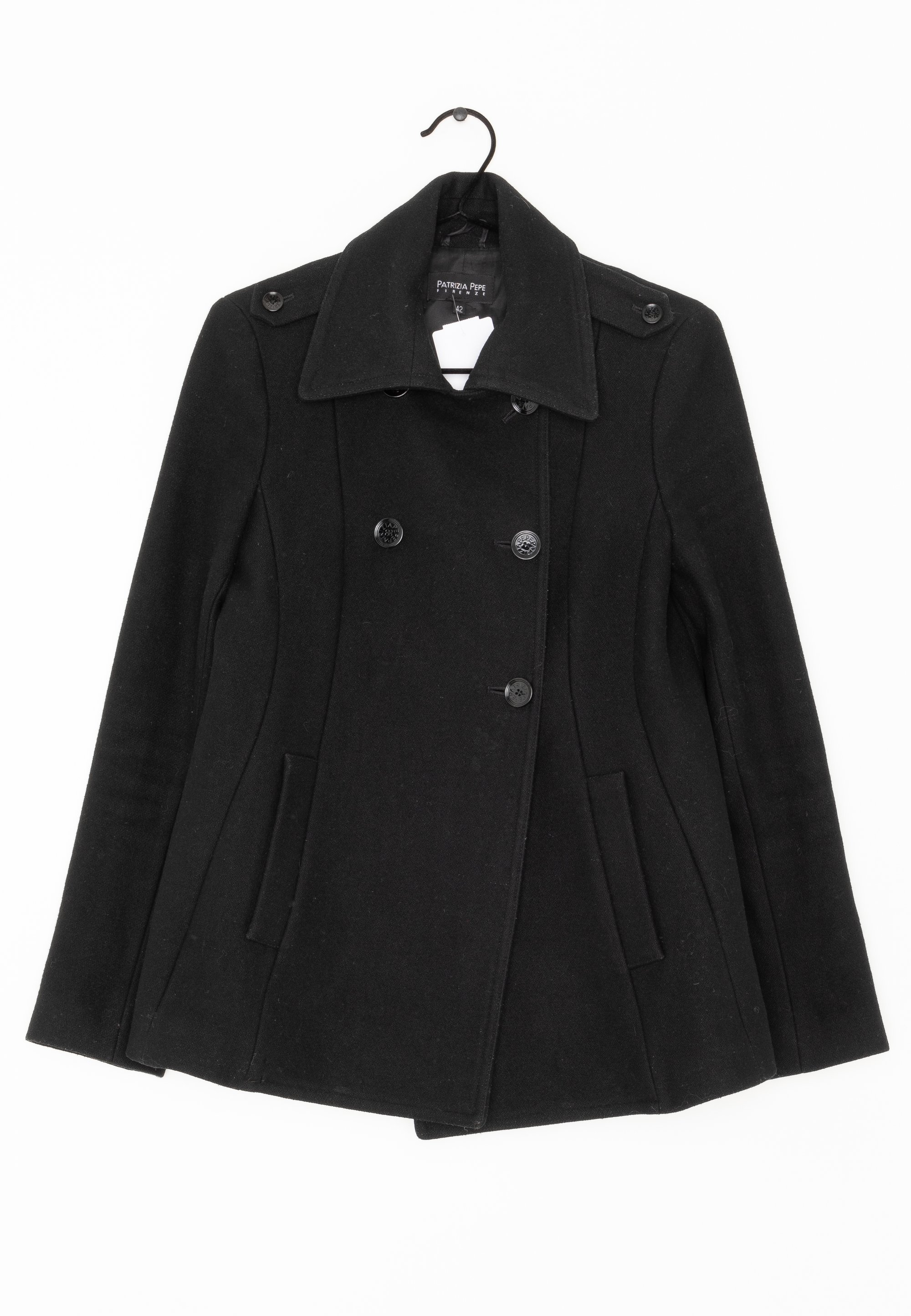 Outerwear Patrizia Pepe Cappotto Nero Patrizia Pepe Short Coat
