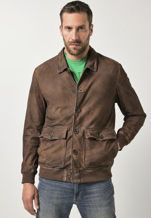 VINTAGE LOOK - Lederjacke - tobacco brown