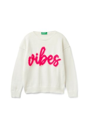 United Colors of Benetton CREWNECK - Strickpullover - white