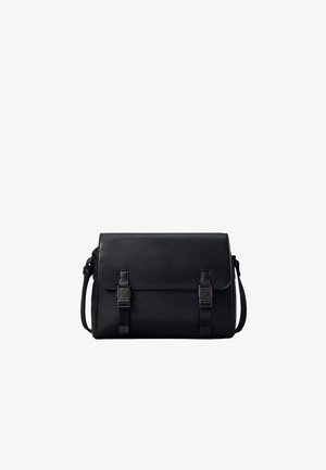 Calvin Klein, EMBLEM FLAP MESSENGER - Sac bandoulière - black