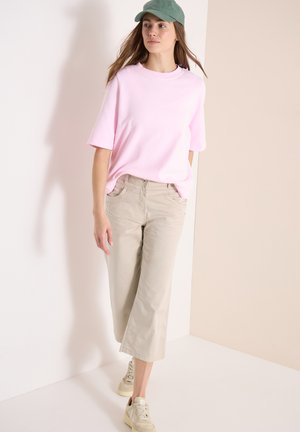 Cecil HIGH WAIST FLARED LEG HOSE IM LOOSE FIT - Stoffhose - grain beige