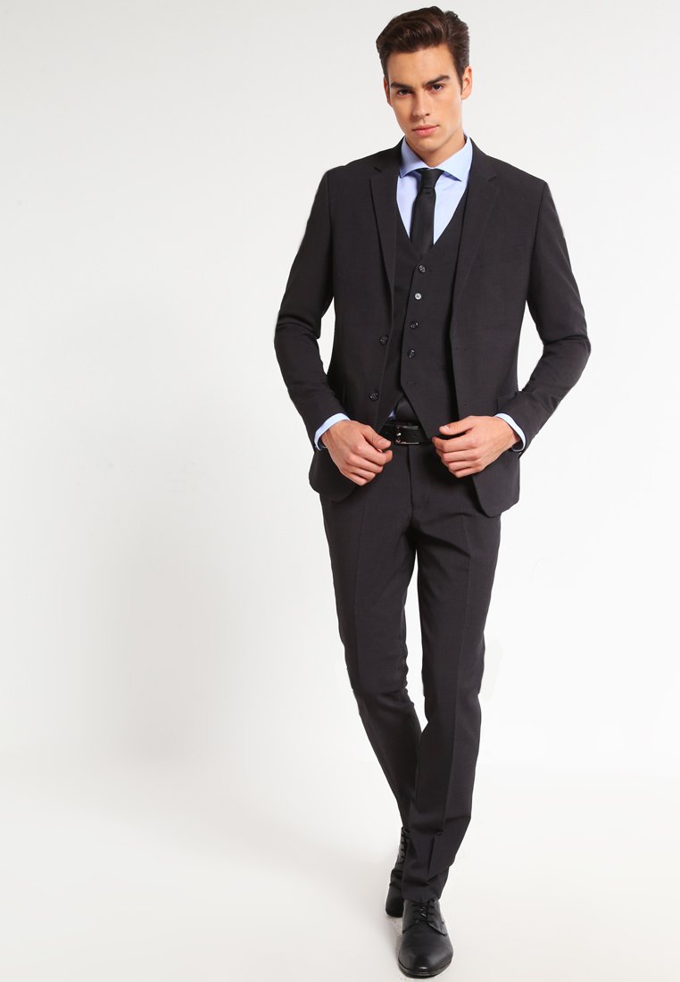 Lindbergh PLAIN MENS SUIT SET - Completo - dark grey/antracite - Zalando.it