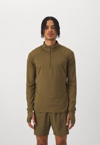 Björn Borg MIDLAYER HALF ZIP - Hosszú ujjú felső - dark olive