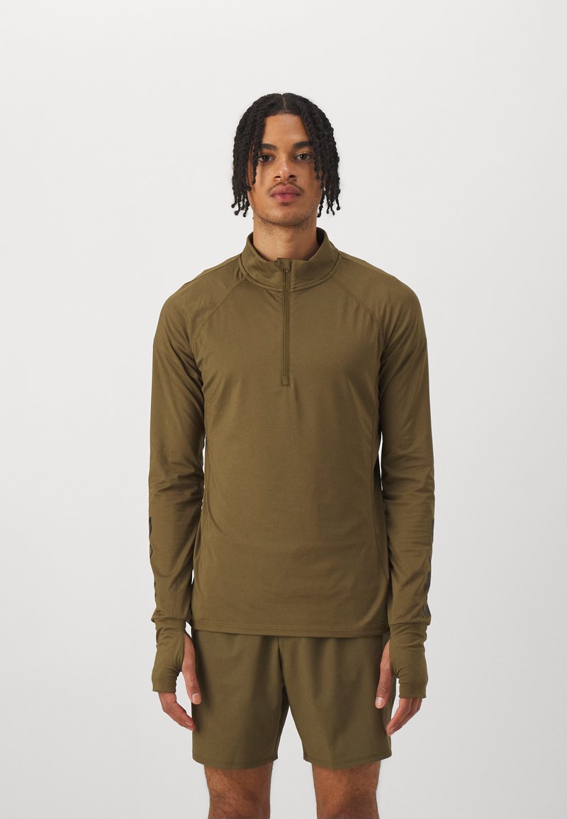 Björn Borg MIDLAYER HALF ZIP - Hosszú ujjú felső - dark olive
