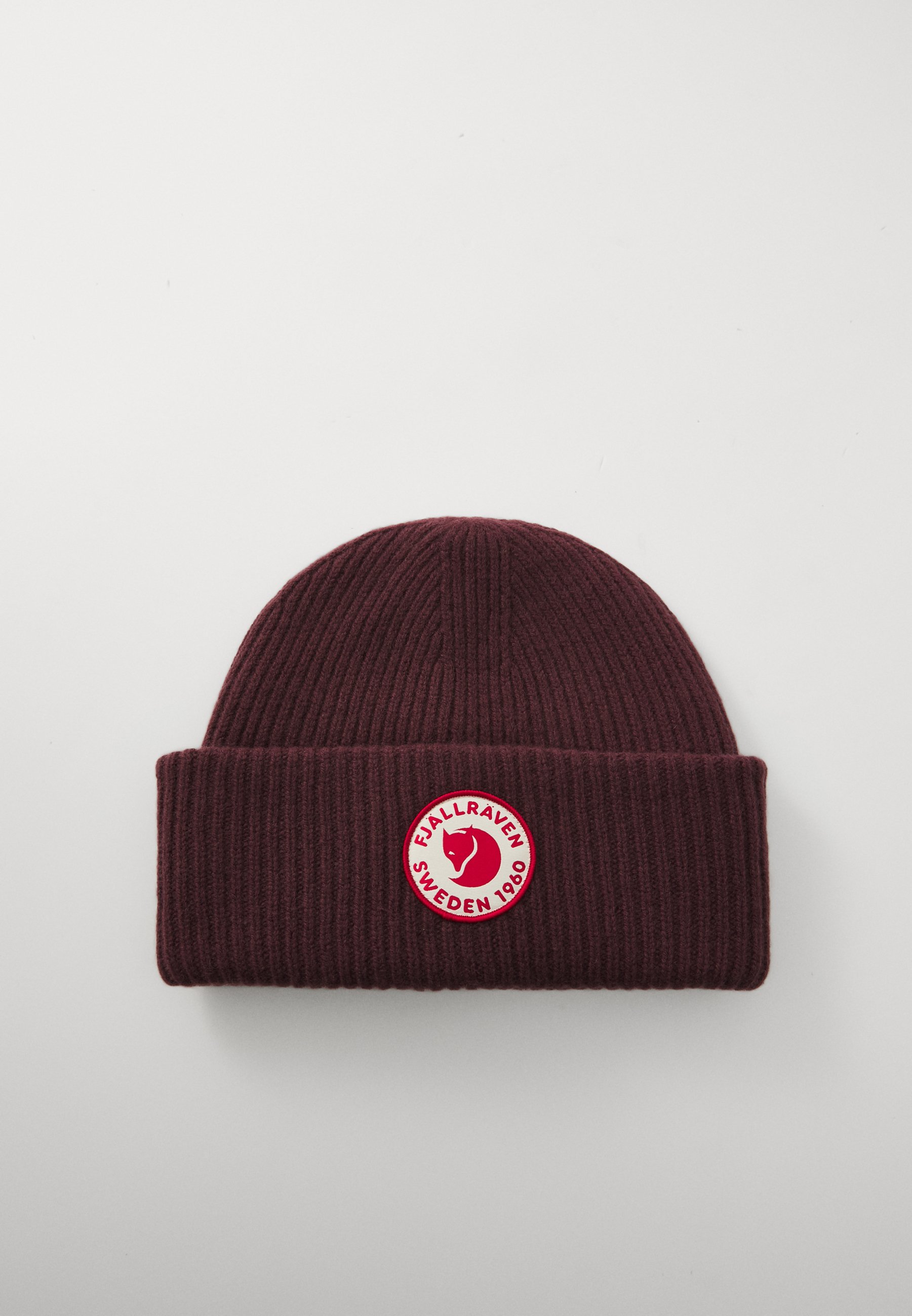 Fjallraven Ribbed Knit Beanie in Burgundy burgundy cuffed beanie wool - Rib beanie red oak Fjallraven  main image 2