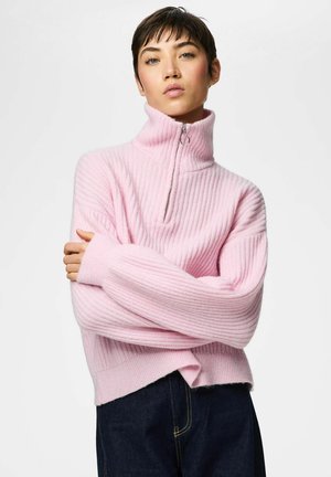HALF-ZIP PCSILLY - Pulover - roseate spoonbill