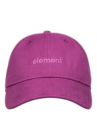 Cappellino da baseball in cotone viola con logo "element" ricamato in tonalità abbinata, frontale strutturato e visiera curvata.