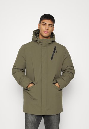 HOODED COAT WITH FILLER - Impermeabile - olive leaf