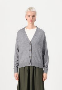 VILA VIRIL V NECK - Kofta - medium grey melange