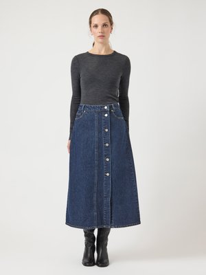 YASSORINA LONG SKIRT - A-lijn rok - medium blue denim