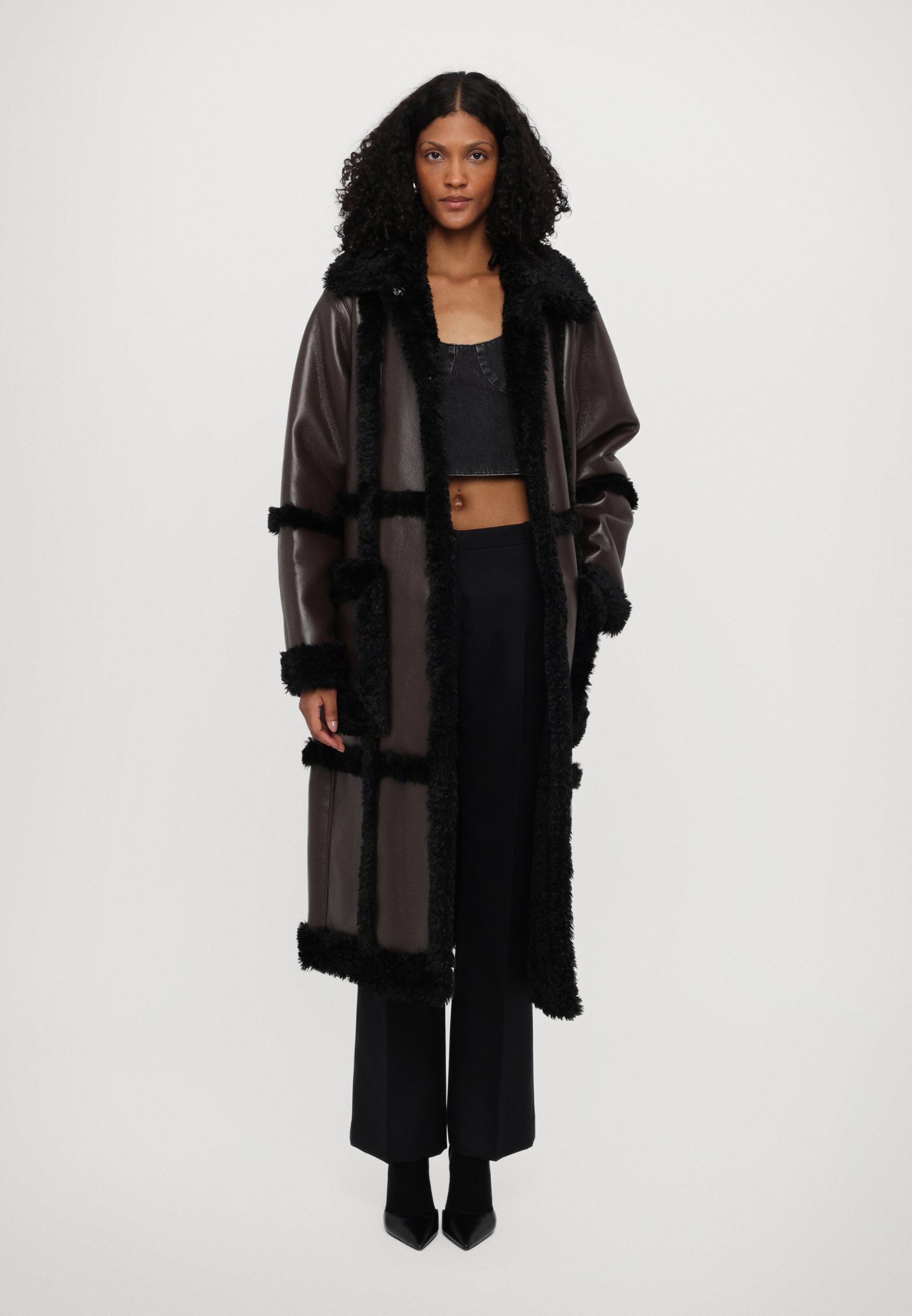 STAND STUDIO PATRICE COAT - Wintermantel - dark brown/black