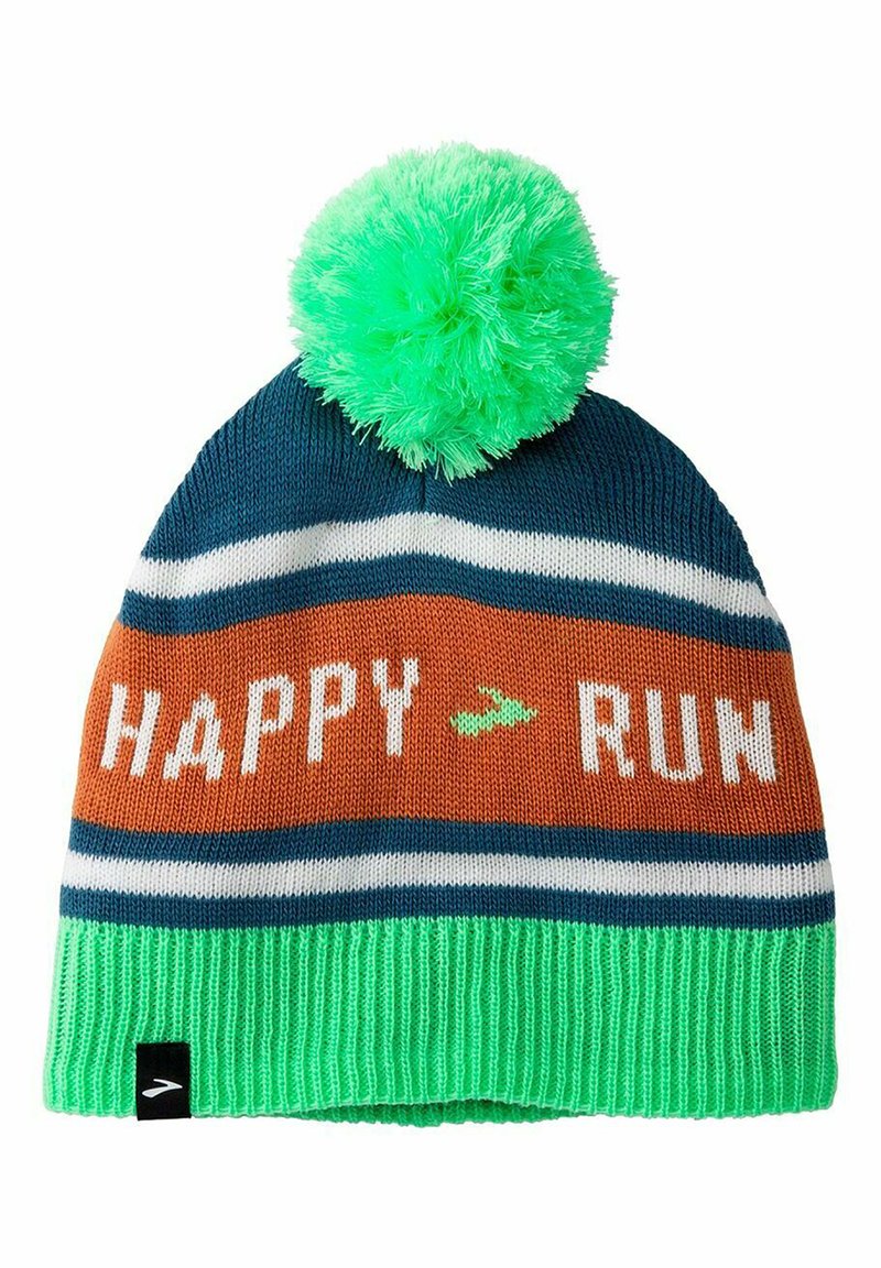 Brooks HERITAGE POM Beanie run happy dk ocean/multi-coloured