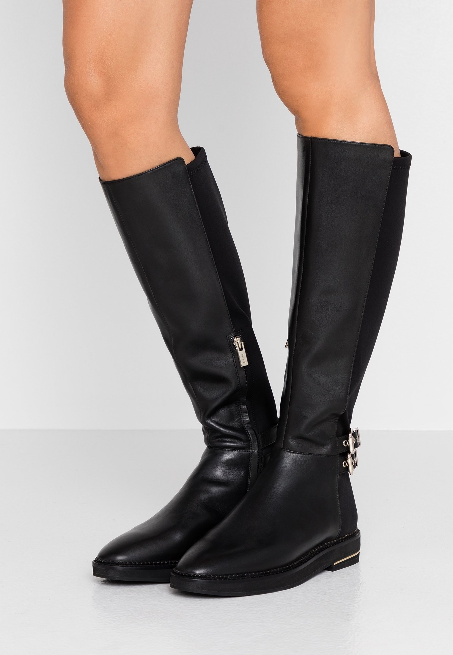 Bottes D'équitation Hautes DKNY En Cuir Pour Femme - Taille 7B US - Occasion - Style Fashion Knee High