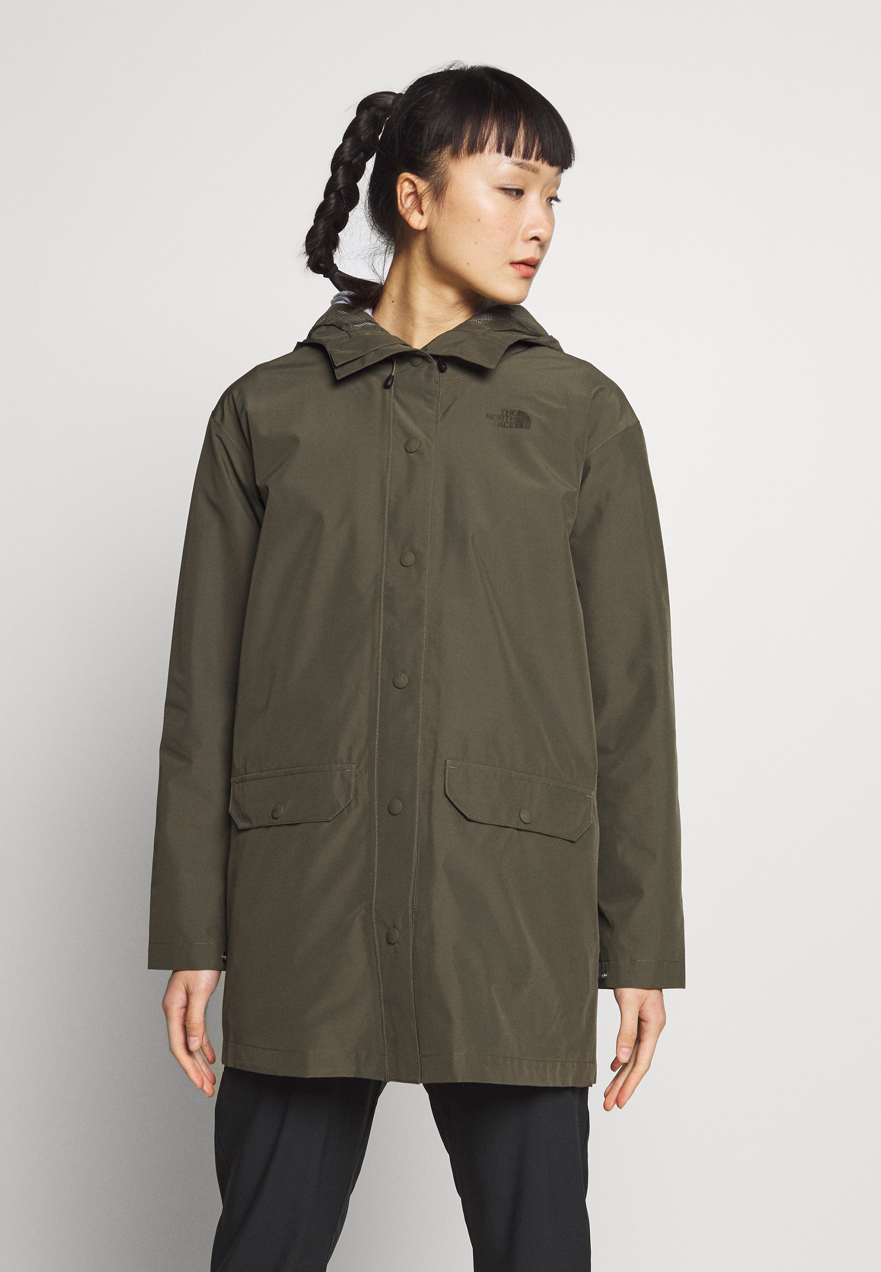 north face white raincoat