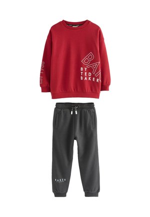 REGULAR FIT - OVERSIZED GRAPHIC  AND JOGGERS SET  - Tracksuit - red