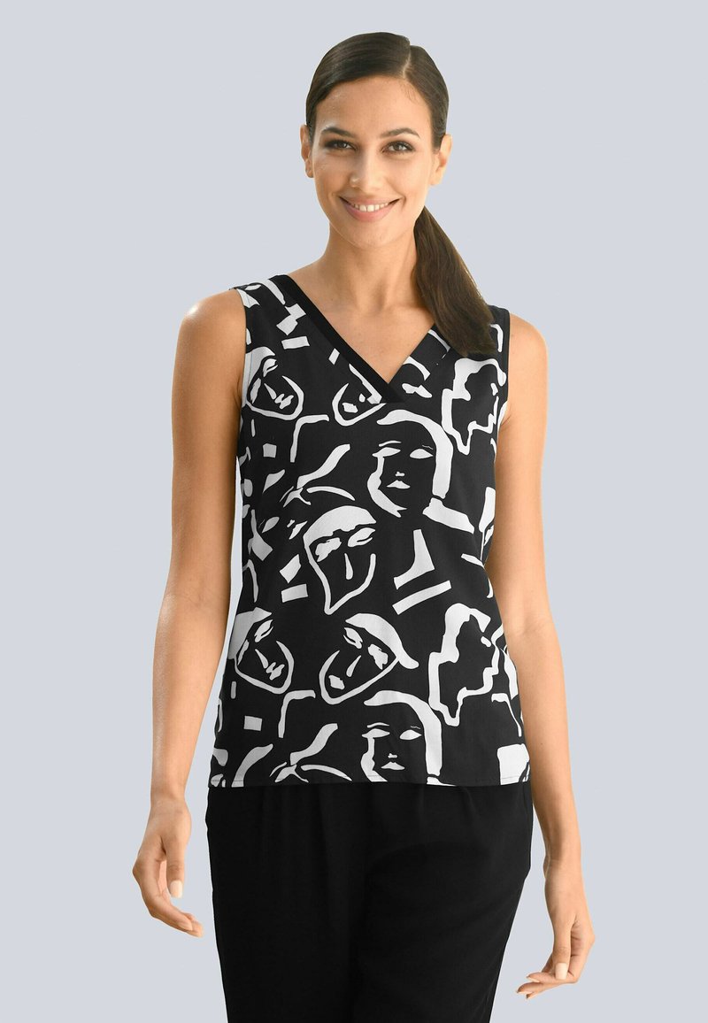 Damen T-Shirts | Alba Moda Bluse schwarrz/weiß/schwarz - HU38789 Damen T-Shirts | Alba Moda Bluse schwarrz/weiß/schwarz - HU38789