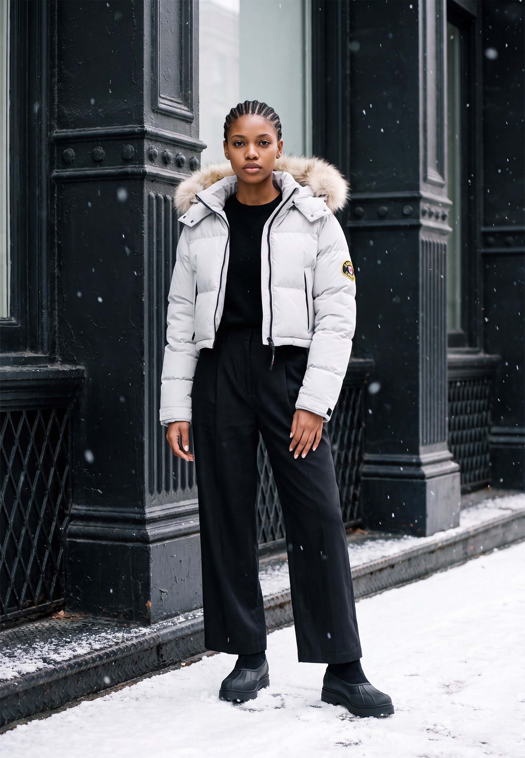 Zavetti Canada BELLUCCI CROPPED HOODED PUFFER - Winter jacket