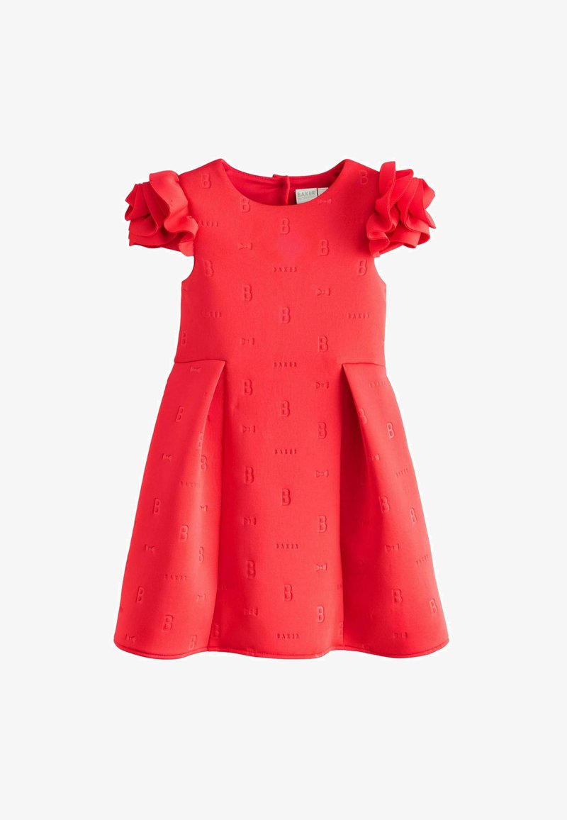 ted baker red ruffle dress Ted Baker London Anastai Ruffle Dress 1/4