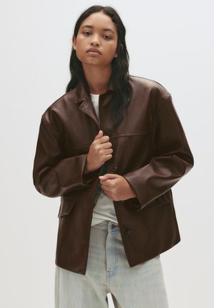 Keinonahkatakki - dark brown