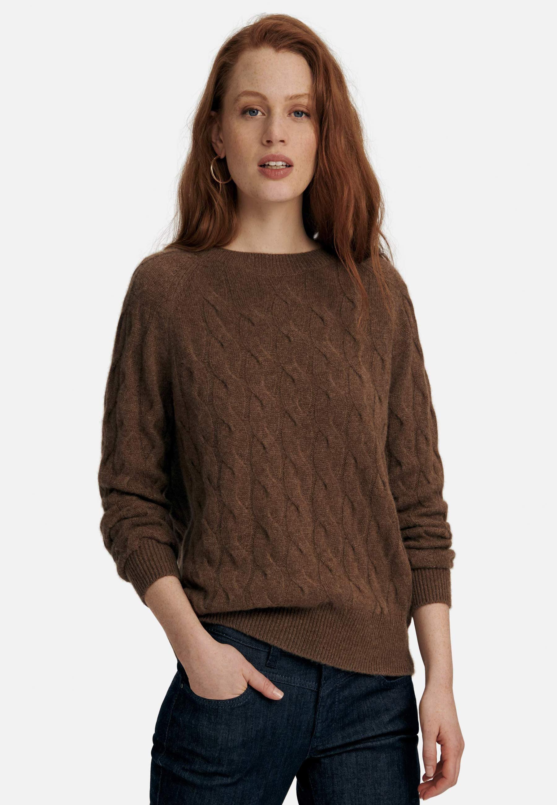 Spannende Brauner Strickpullover Damen Bild